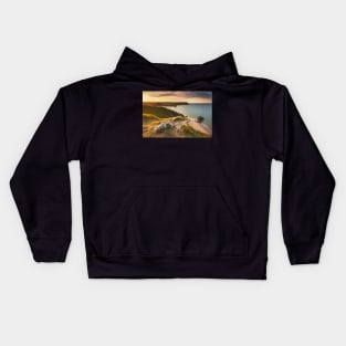 Three Cliffs Bay from Penmaen Burrows, Gower, Wales Kids Hoodie